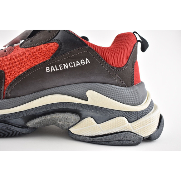 Balenciaga Triple S Black Red Bred Speed Flat Sneaker Trainer 39 Mens US 6 - Picture 7 of 12